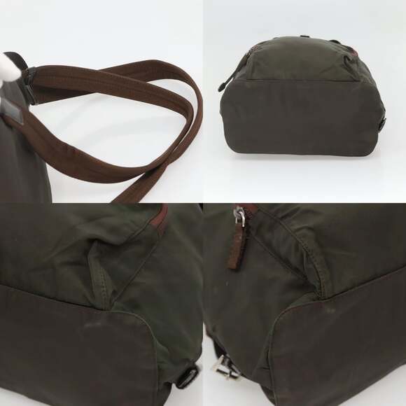 PRADA Backpack Nylon Khaki Silver - Picture 10 of 13